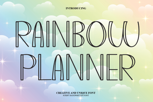 Rainbow Planner: A Handwritten Display Font for Authentic Branding